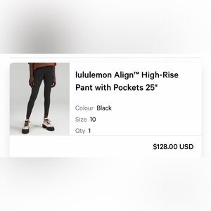 lululemon Align™ High-Rise Leggings in Black - worn once